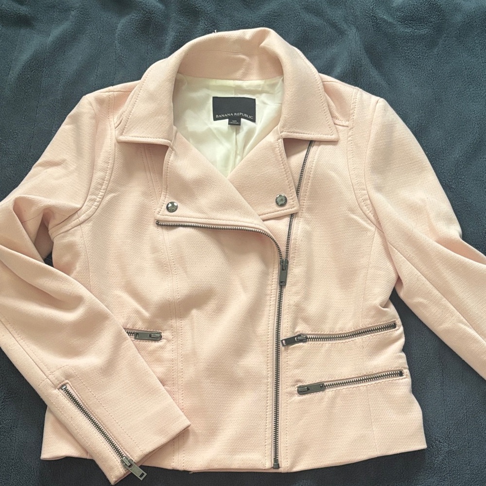 Banana Republic Light Pink Leather Jacket